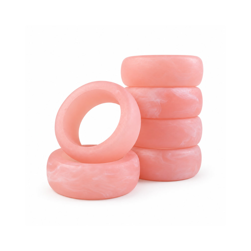 K&Co. Lagoon Series Resin Napkin Rings 6 Piece - PINK